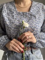 شومیز گلدار کد 1009 - Image 2
