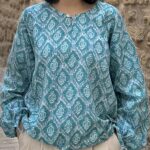 شومیز سبزآبی کد 1029