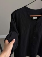شومیز لینن مشکی کد 1041 - Image 3